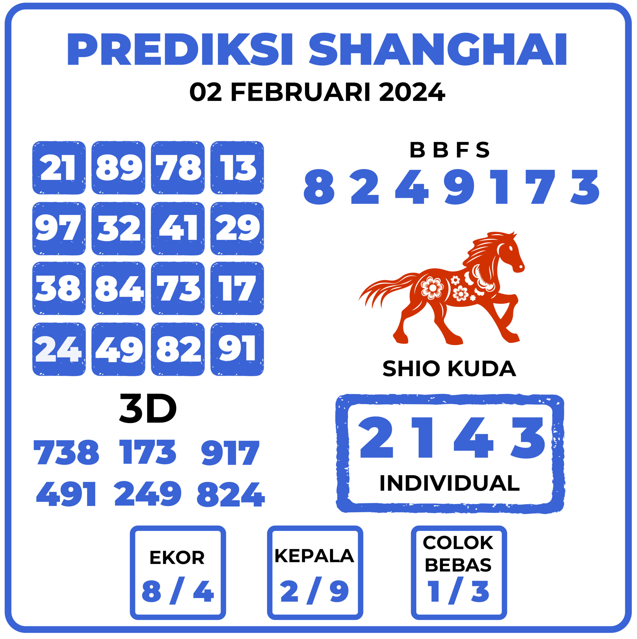 Prediksi Togel Shanghai 02 Februari 2024