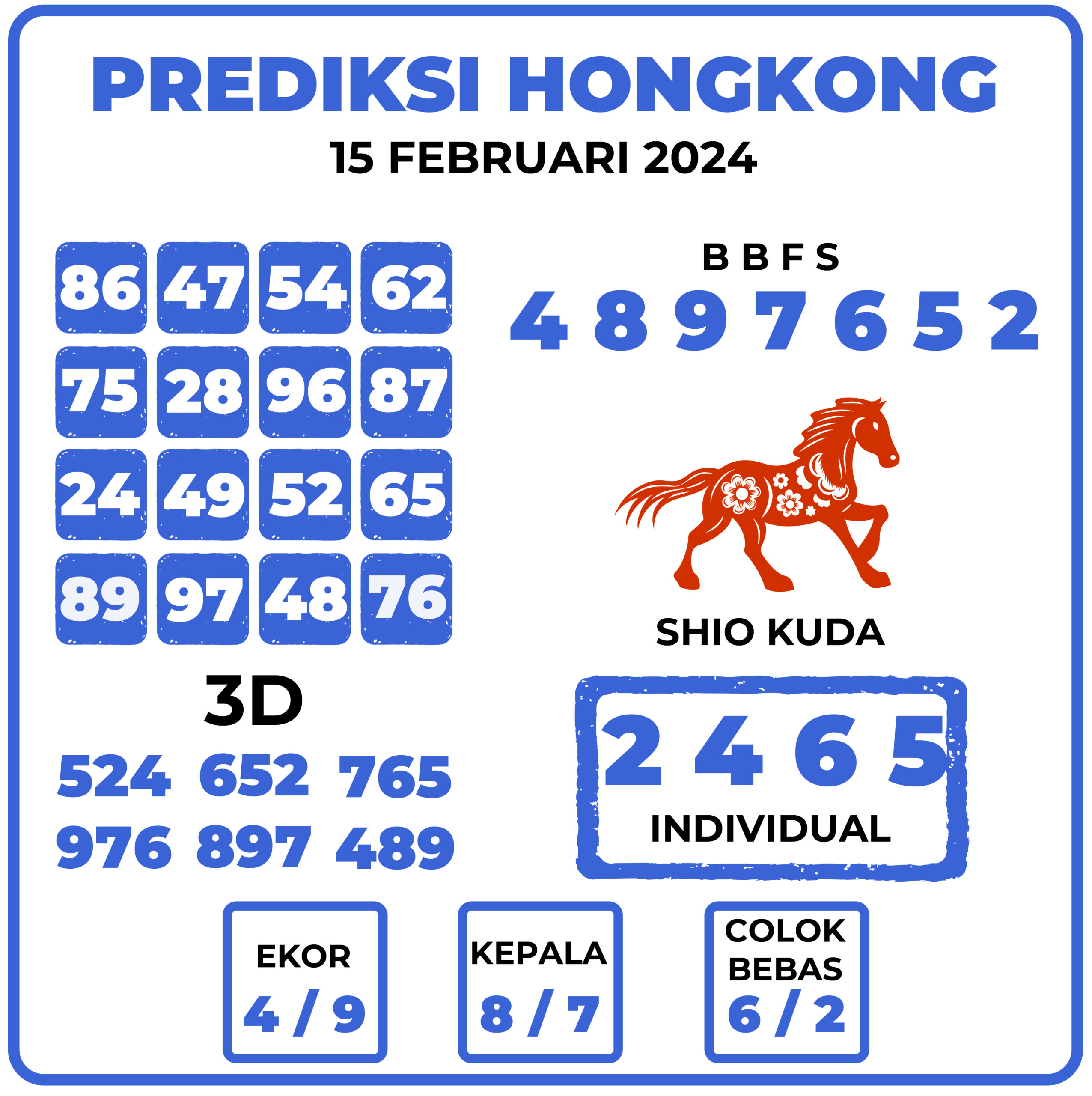 Prediksi Togel Hongkong 15 Februari 2024