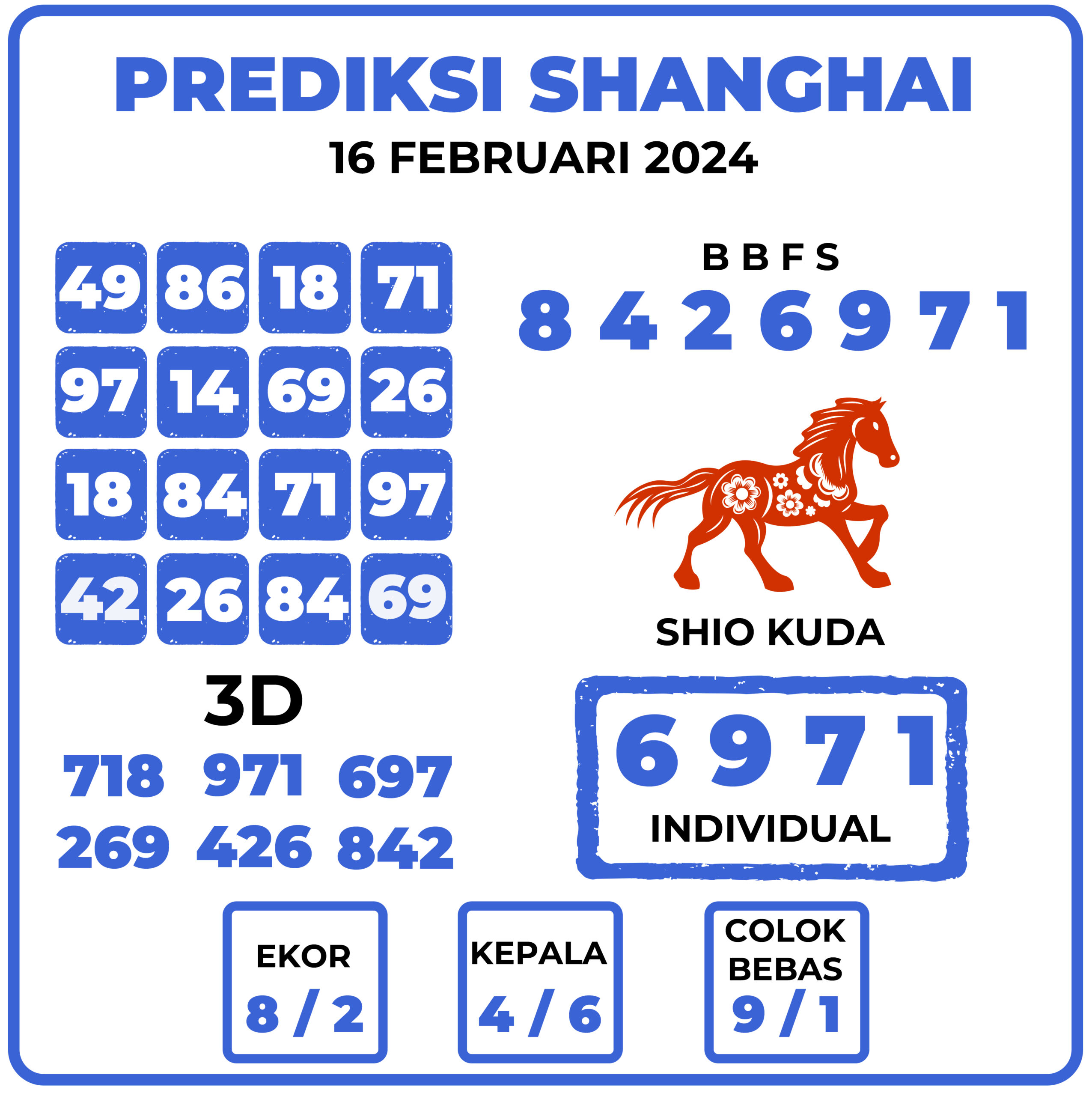 Prediksi Togel Shanghai 16 Februari 2024