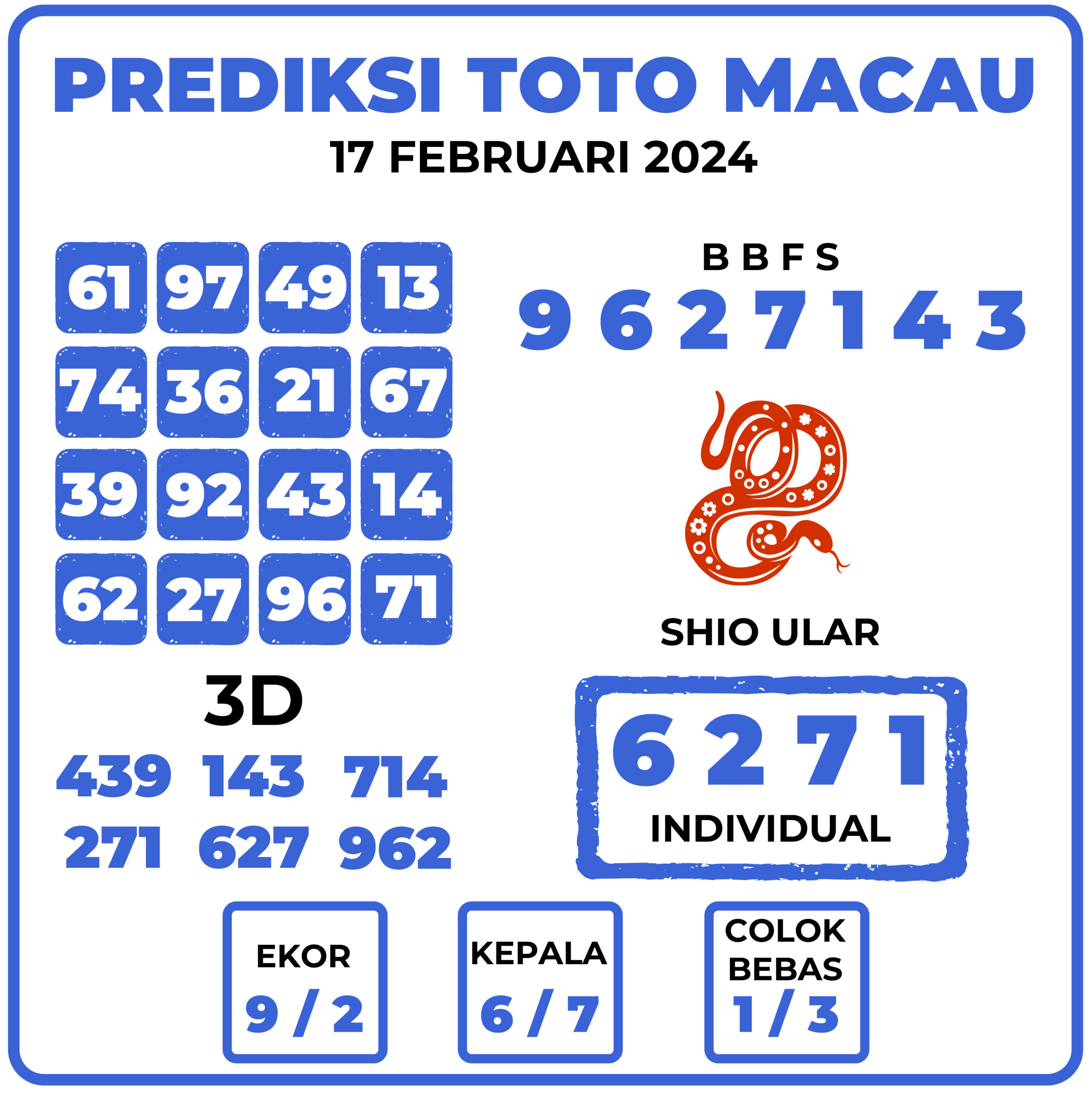 Prediksi Togel Toto Macau 18 Februari 2024