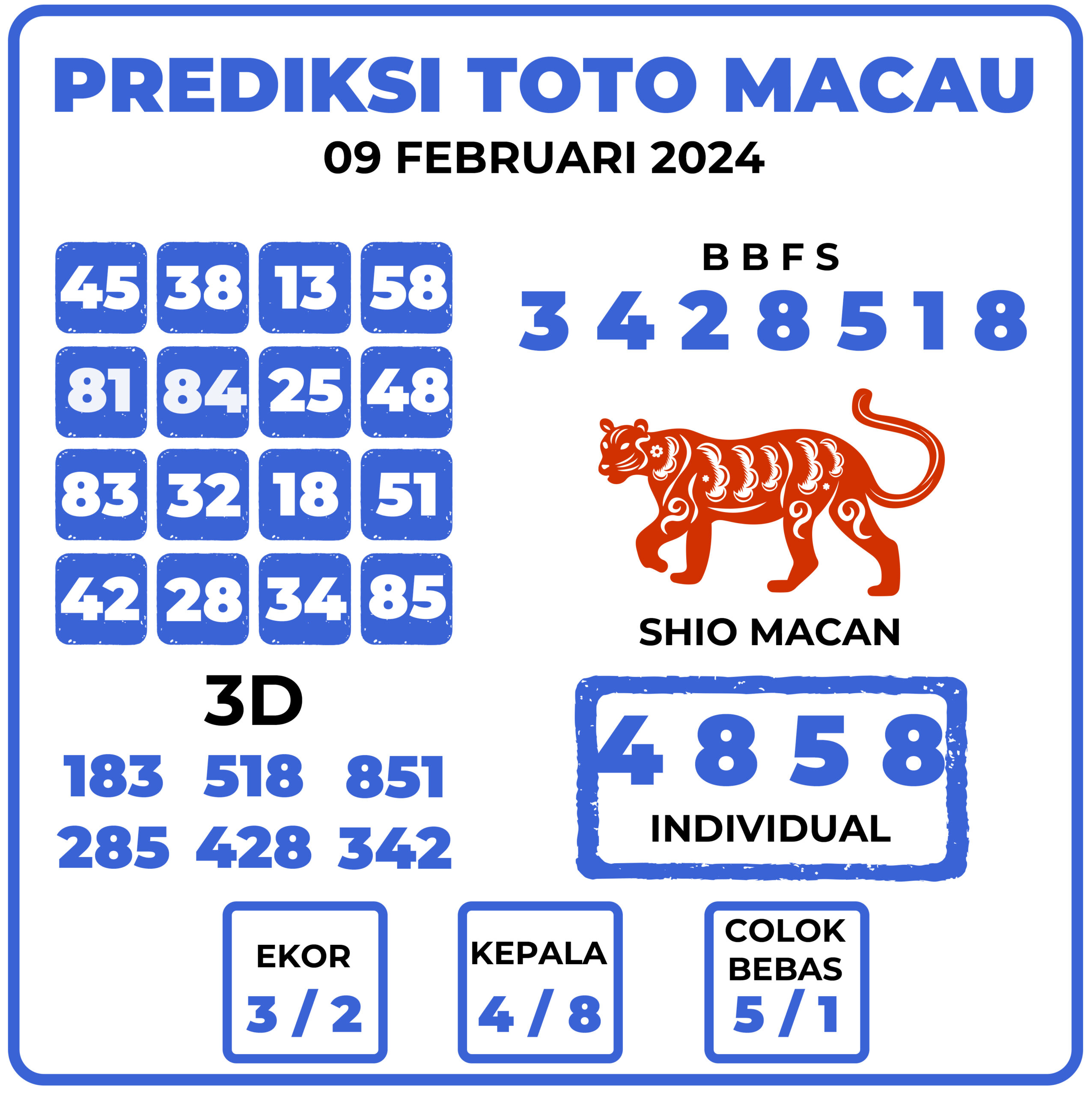 Prediksi Togel Toto Macau 09 Februari 2024