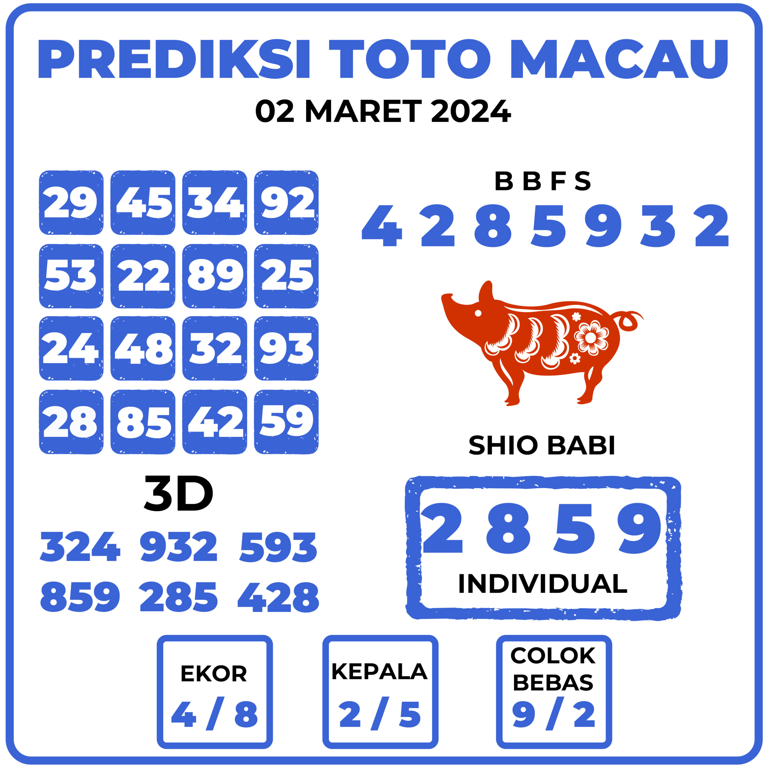 Prediksi Togel Toto Macau 02 Maret 2024